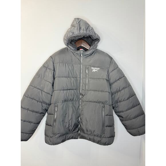 NWOT Reebok Mens Wind Water Resistant Insulated Puffer Jackets Black Sz XL - Picture 4 of 16